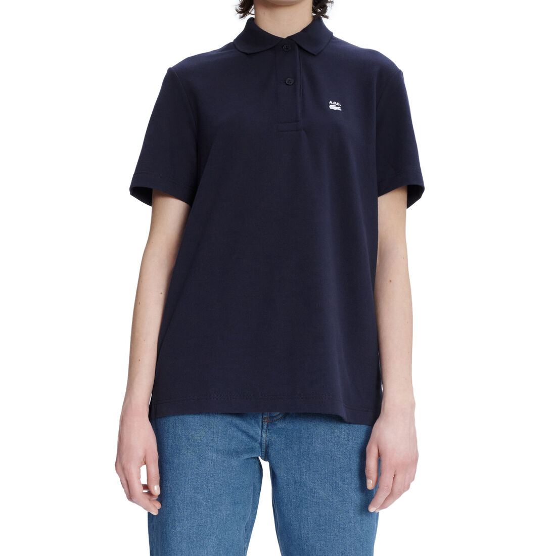 Lacoste X A.p.c. Loose Fit Baumwoll Petit Piqué Polo Shirts Damen Blau | SKFG-31469