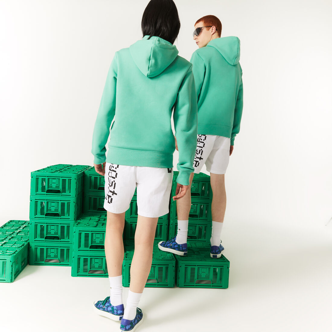 Lacoste X Minecraft Mit Kapuze Baumwoll Fleece Hoodie Herren Grün | RTVG-95321