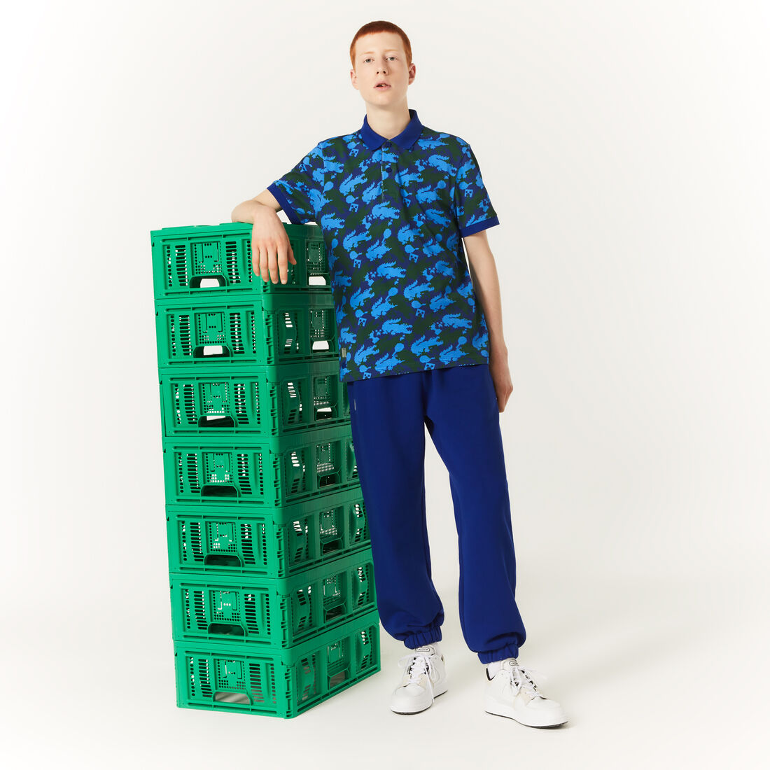 Lacoste X Minecraft Organic Baumwoll Fleeces Jogginghose Herren Blau | NIRW-91045