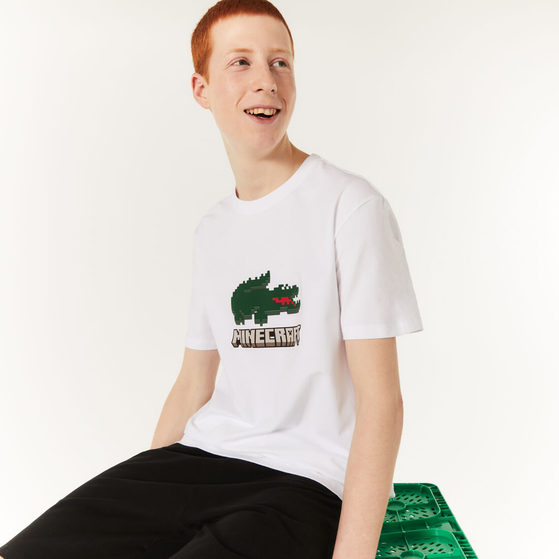 Lacoste X Minecraft Stretch Organic Baumwoll Kurzes Pajamas Kurze Hose Herren Weiß | BOUC-96285