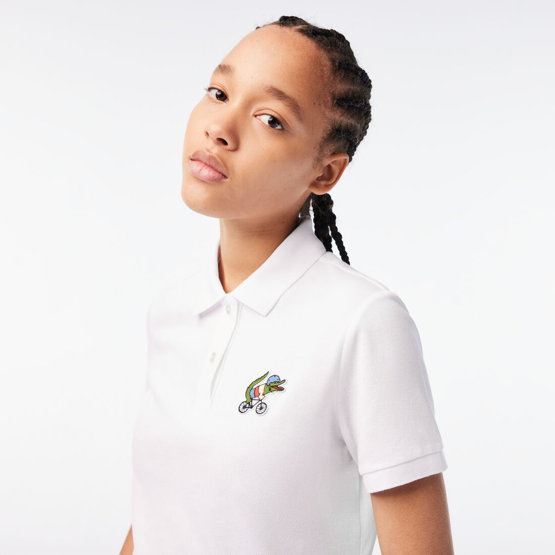 Lacoste X Netflix Crocodile Show Print Polo Shirts Damen Weiß | IRHM-13589