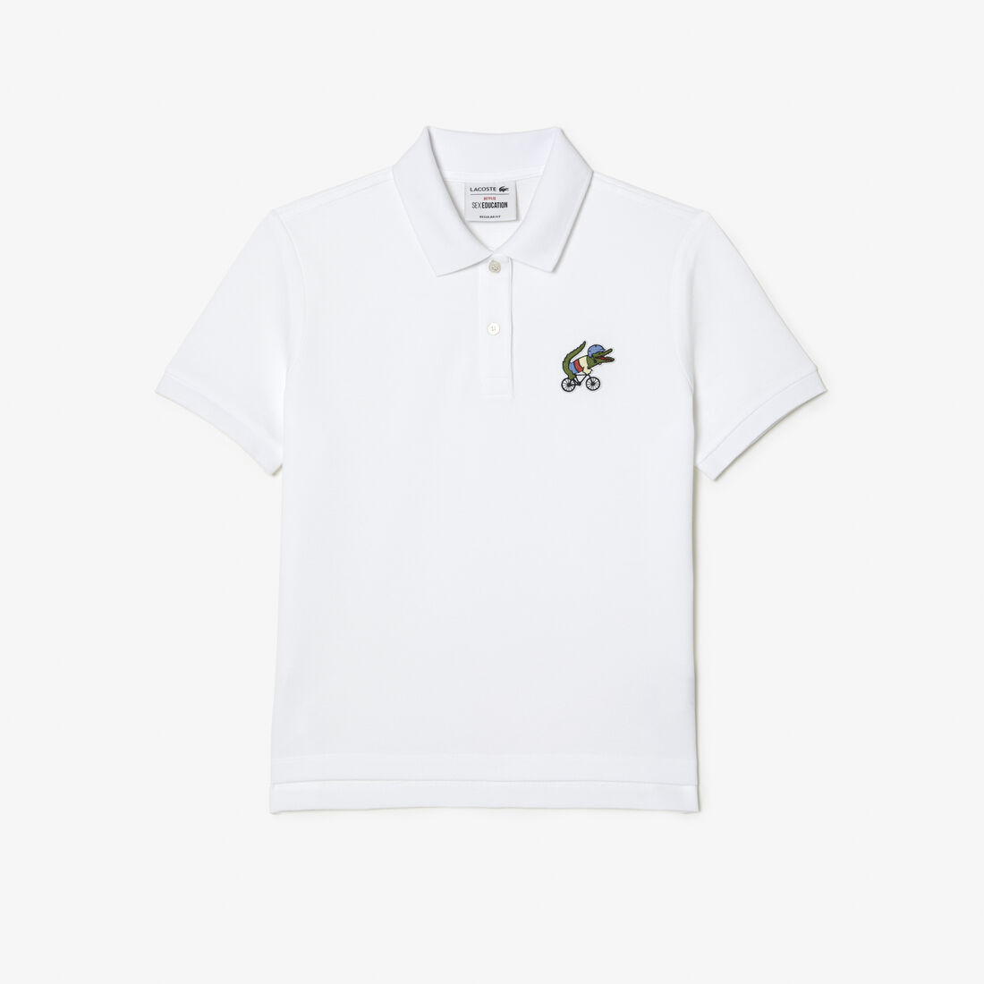 Lacoste X Netflix Crocodile Show Print Polo Shirts Damen Weiß | IRHM-13589