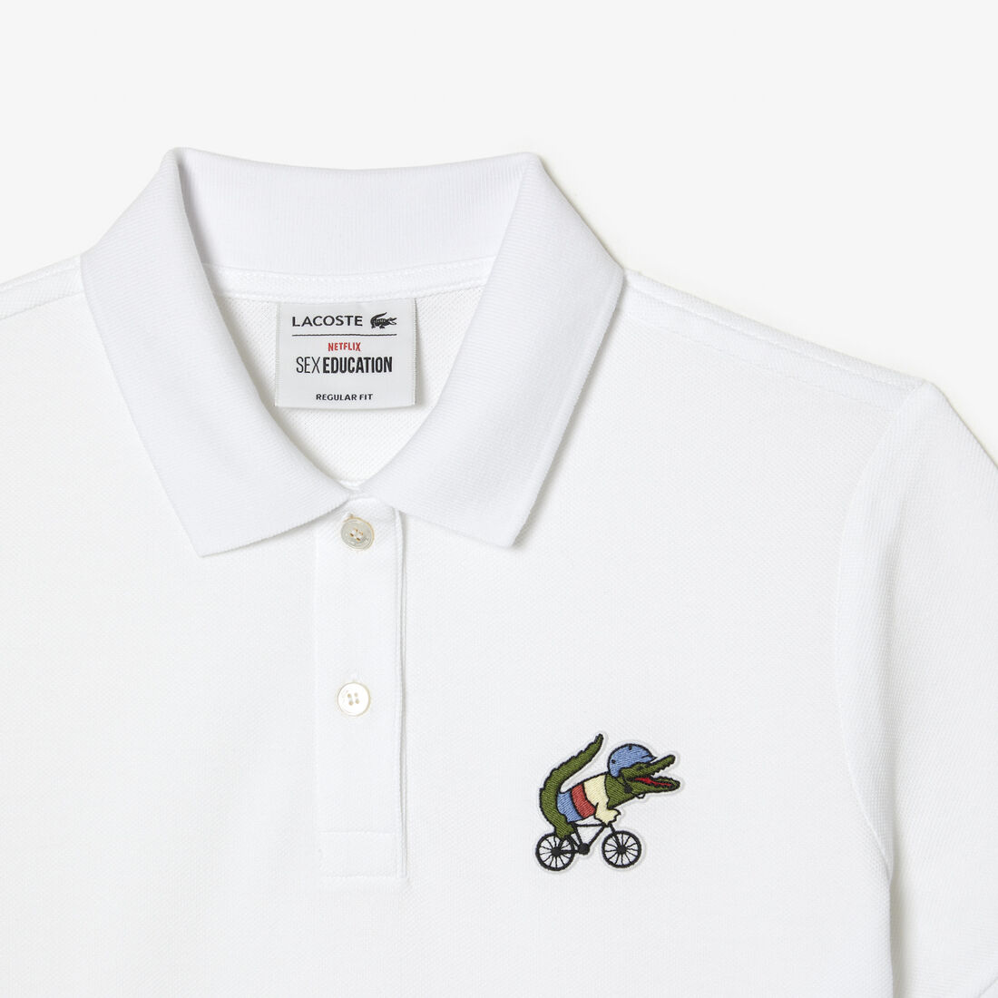 Lacoste X Netflix Crocodile Show Print Polo Shirts Damen Weiß | IRHM-13589