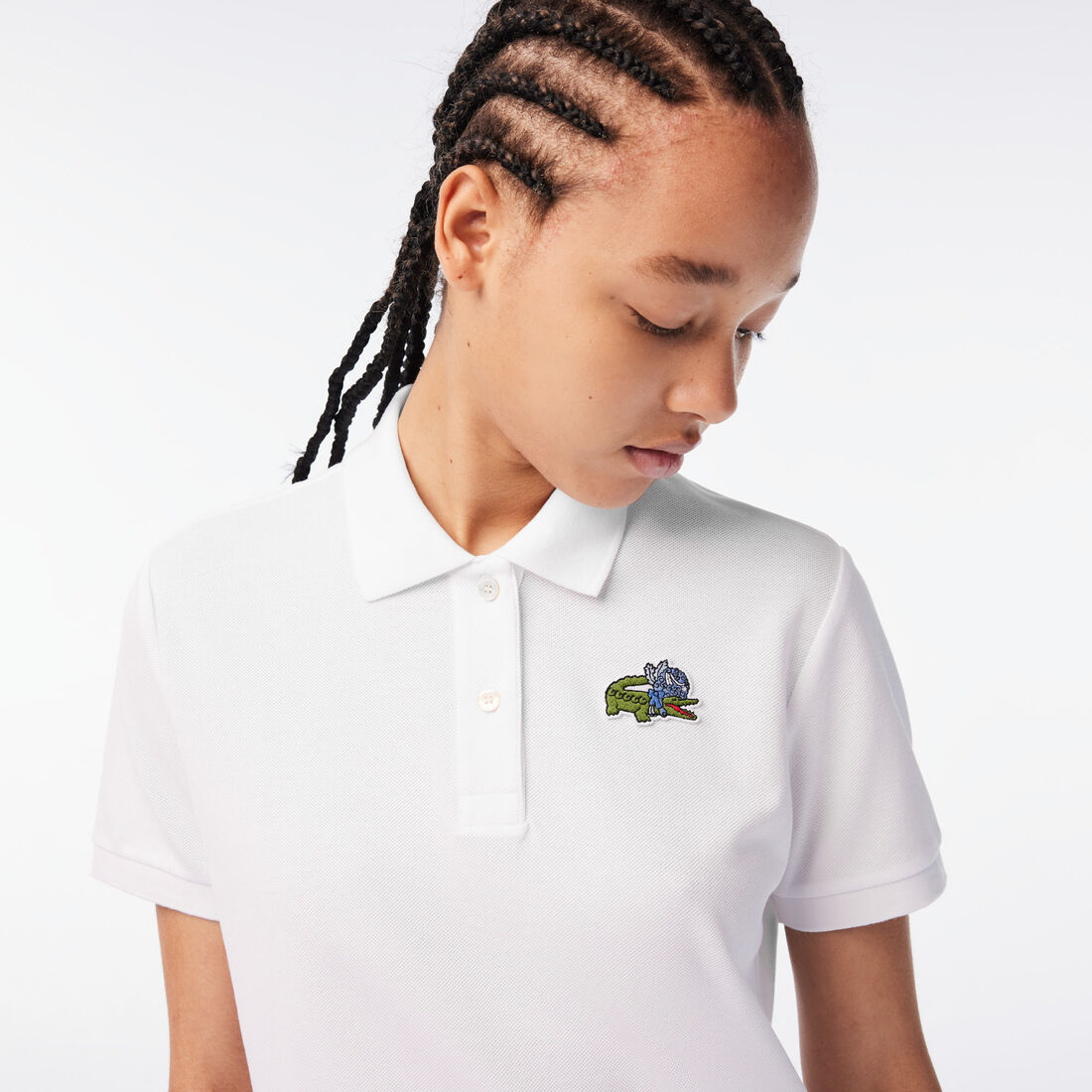 Lacoste X Netflix Crocodile Show Print Polo Shirts Damen Weiß | TSLN-31649