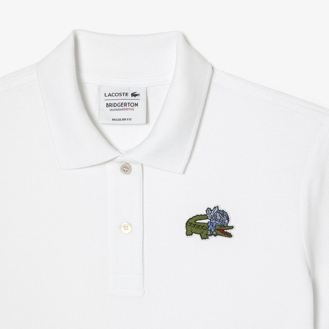 Lacoste X Netflix Crocodile Show Print Polo Shirts Damen Weiß | TSLN-31649