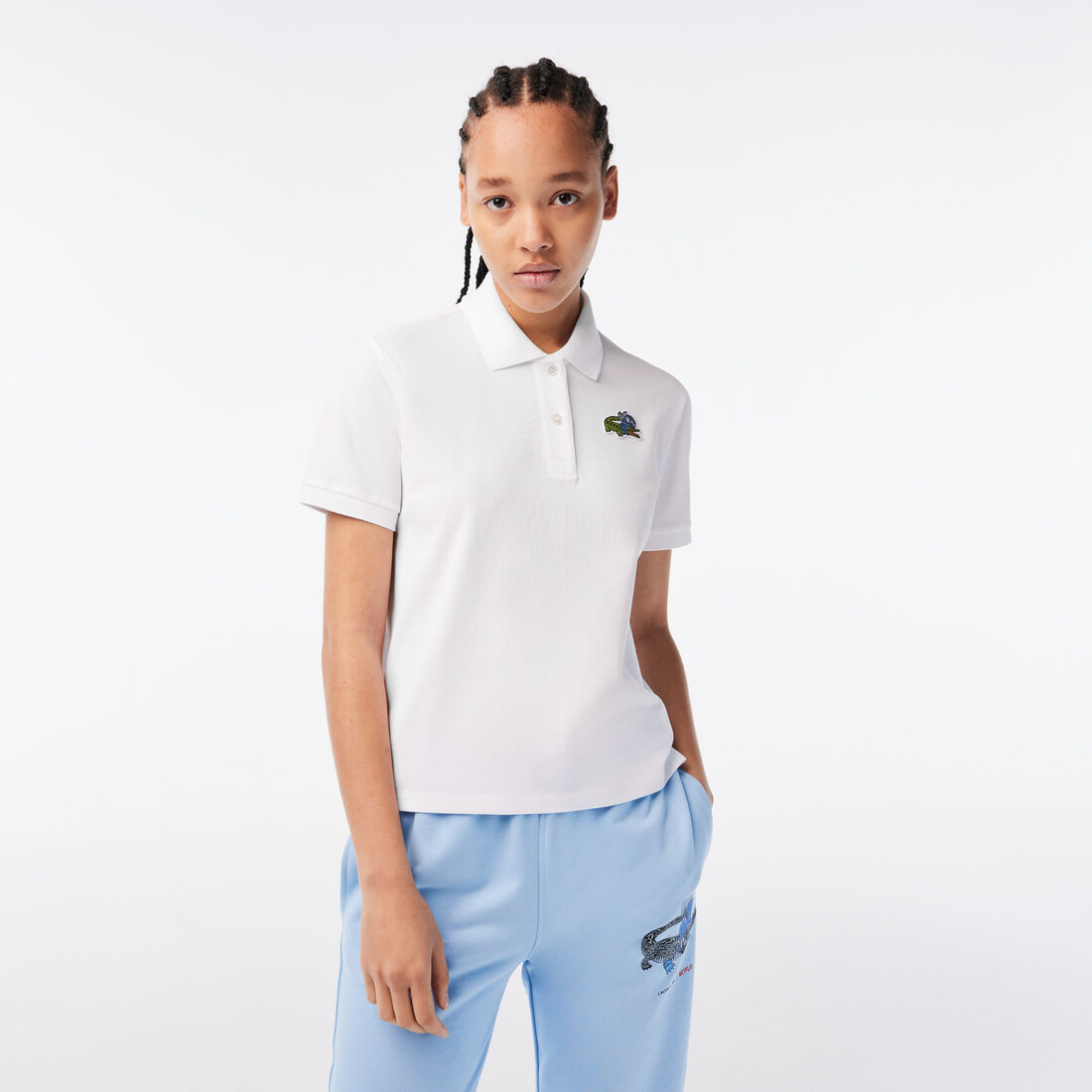 Lacoste X Netflix Crocodile Show Print Polo Shirts Damen Weiß | TSLN-31649