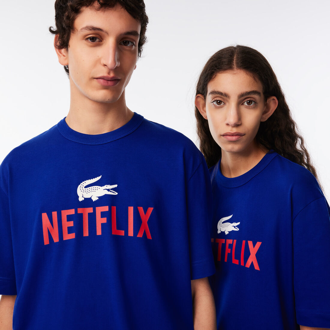 Lacoste X Netflix Loose Fit Organic Baumwoll T-shirts Herren Blau | OAWX-21679