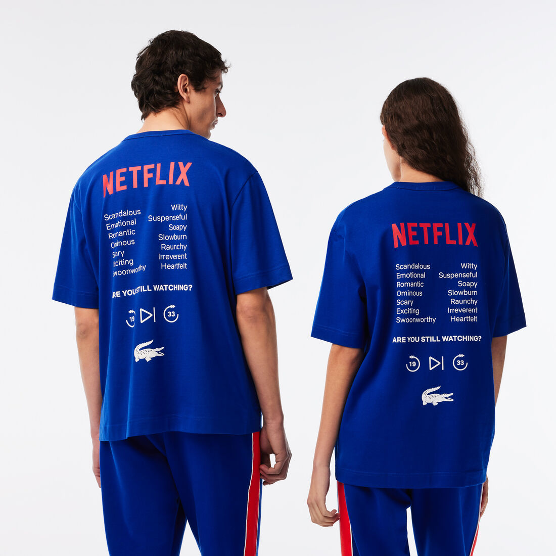 Lacoste X Netflix Loose Fit Organic Baumwoll T-shirts Herren Blau | OAWX-21679