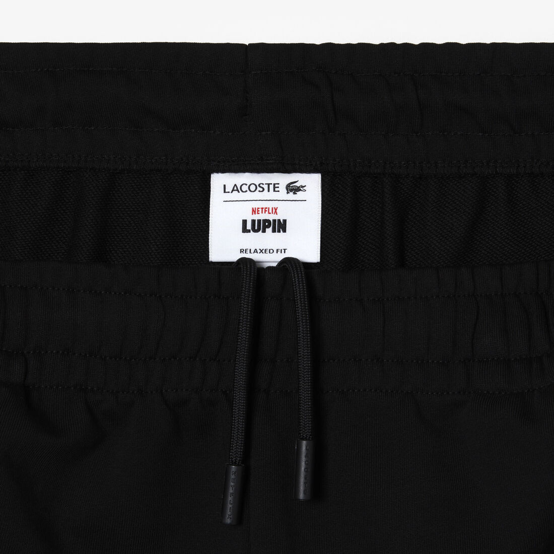 Lacoste X Netflix Organic Baumwoll Fleece Kurze Hose Herren Schwarz | BCRY-32695