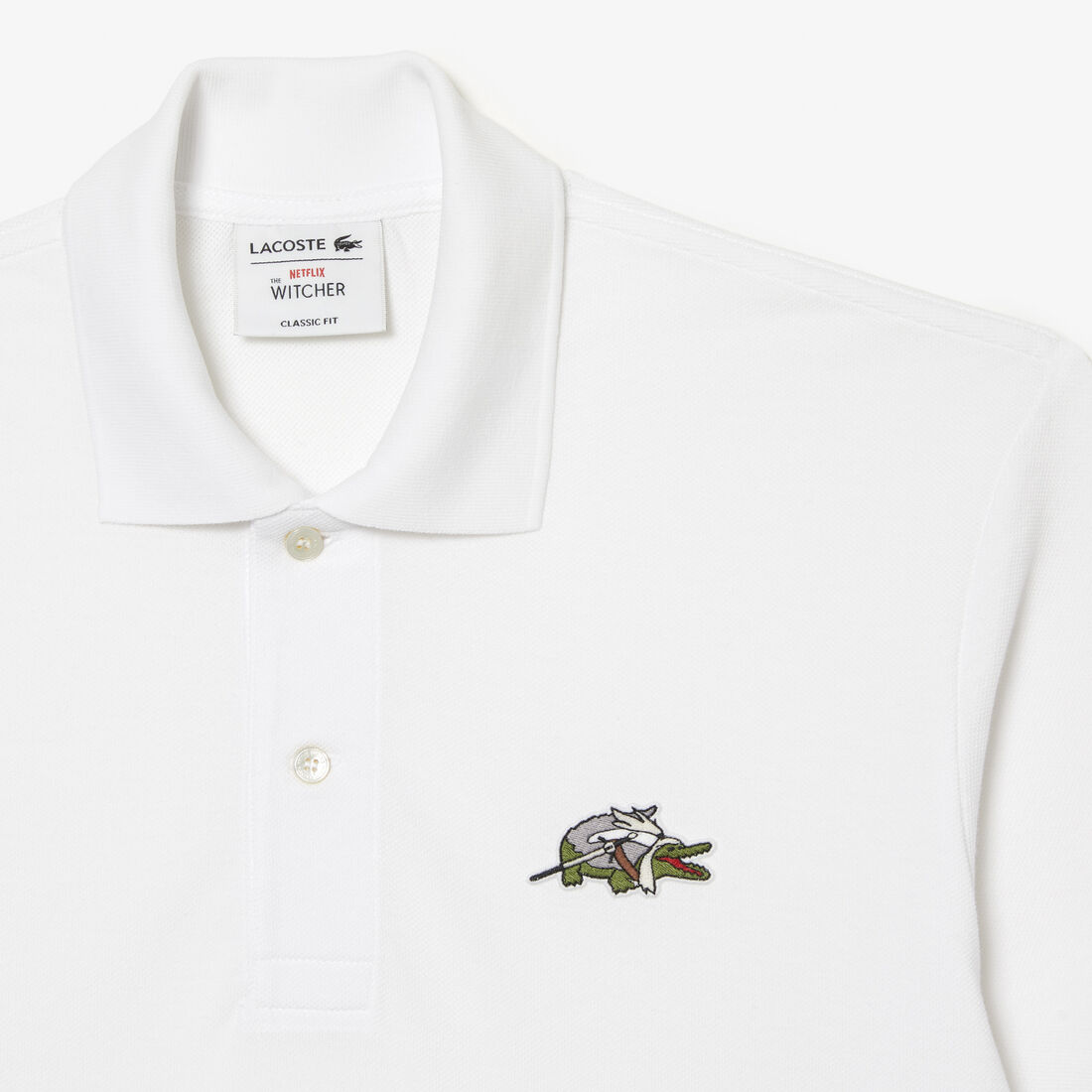 Lacoste X Netflix Organic Baumwoll Polo Shirts Herren Weiß | FJBP-15379