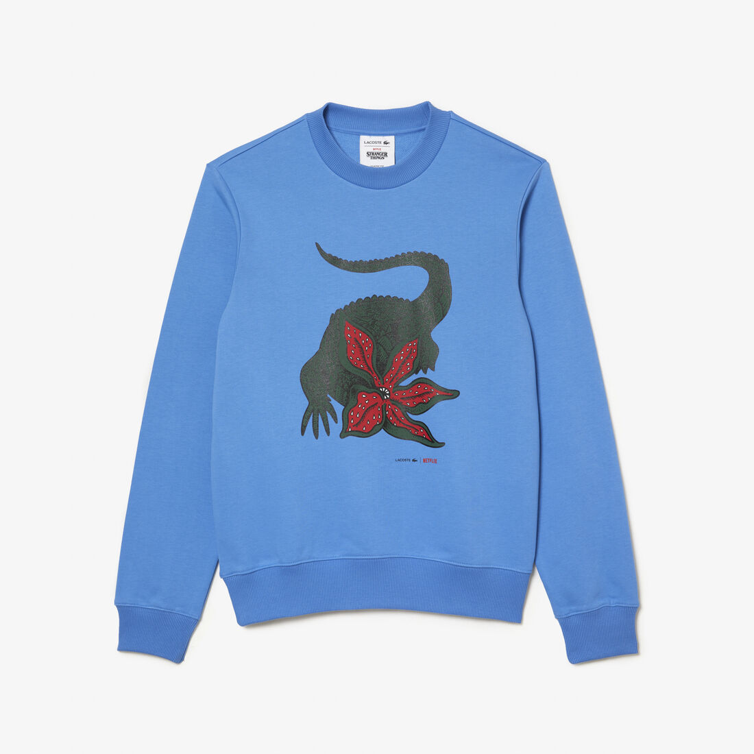 Lacoste X Netflix Organic Baumwoll Print Sweatshirts Herren Blau | CQSE-72651