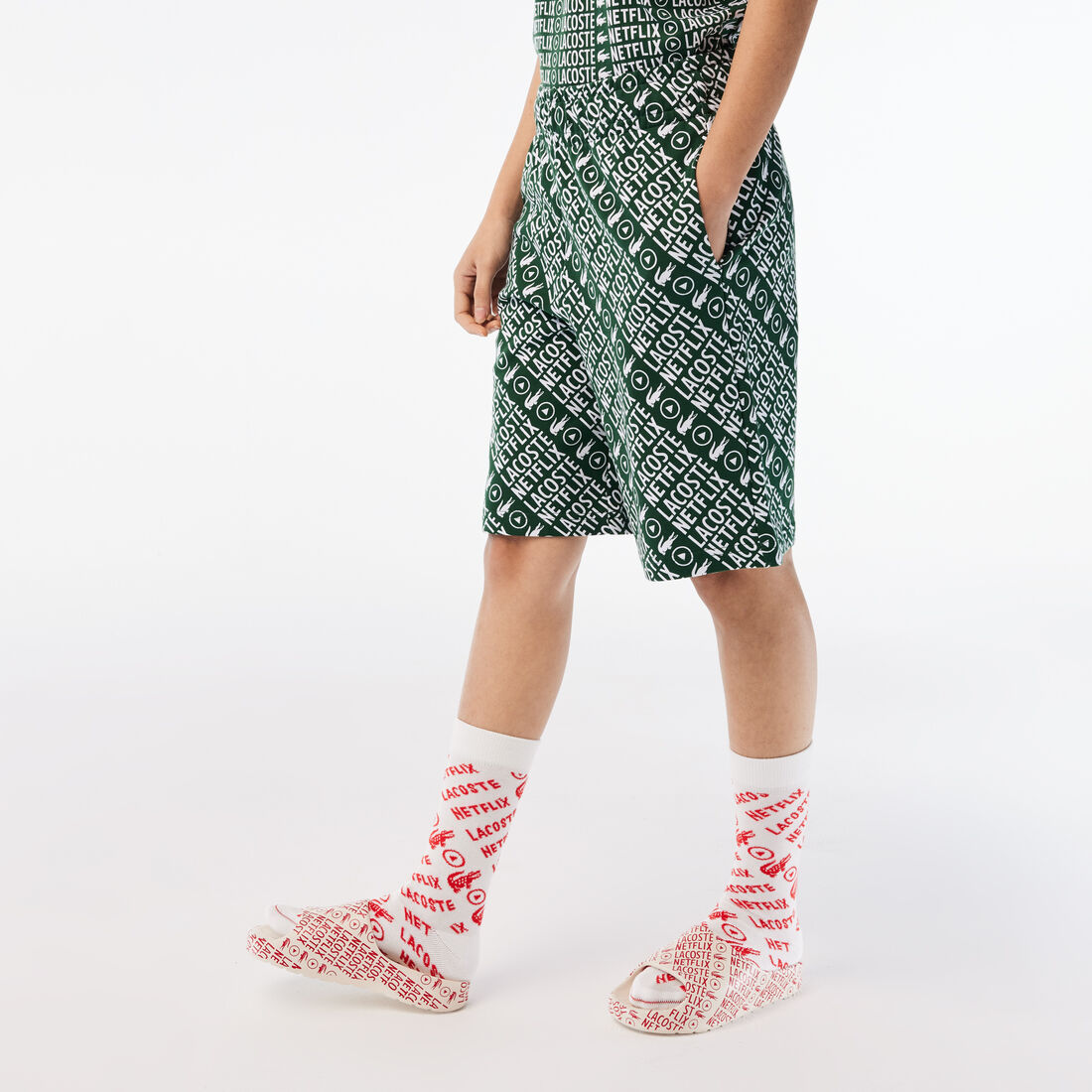 Lacoste X Netflix Organic Baumwoll Print Kurze Hose Damen Grün | KDAG-23906