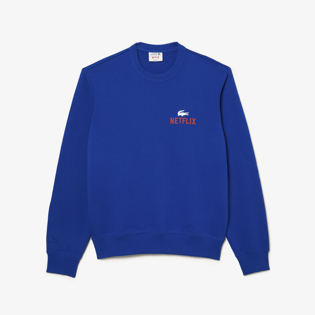 Lacoste X Netflix Round Neck Print Back Sweatshirts Herren Blau | ALOY-81653